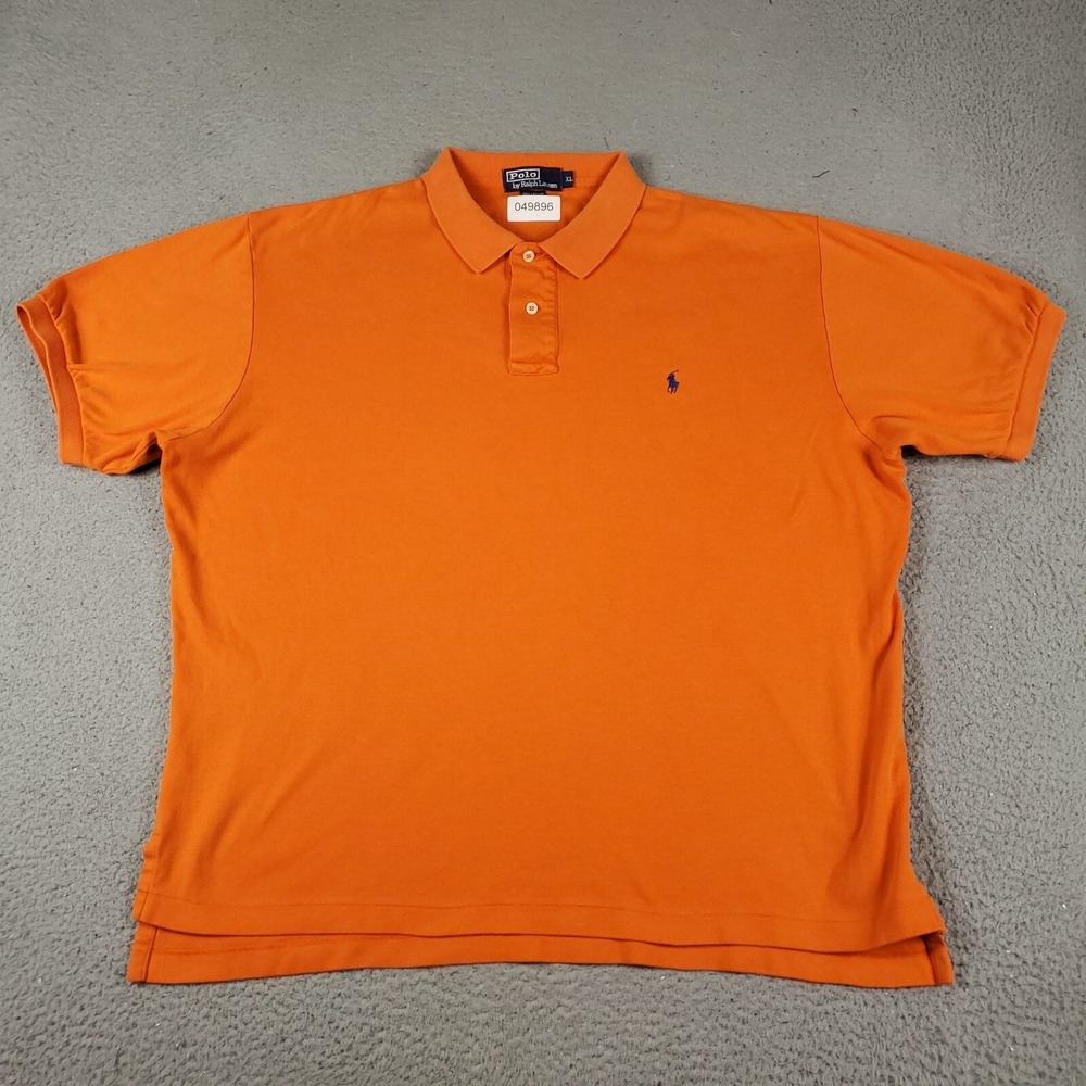 Ralph Lauren Polo Shirt Mens XL Orange Pony Casual Short Sleeve *